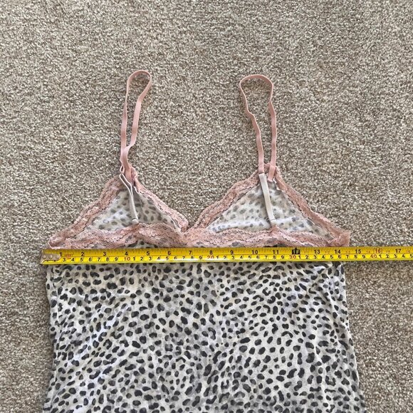 Y2K Gray & Pink Leopard Cheetah Babydoll Lingerie Mini Dress Top S - Picture 8 of 8